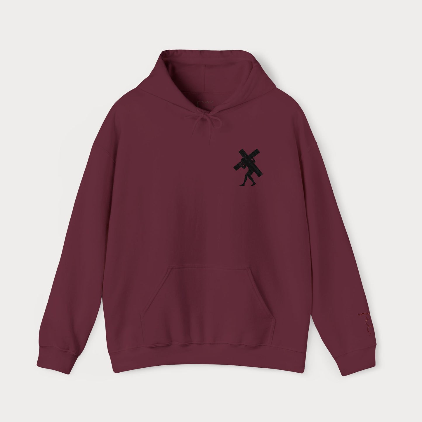 Have Faith Embroidered Hoodie — Heavy Cross Pullover