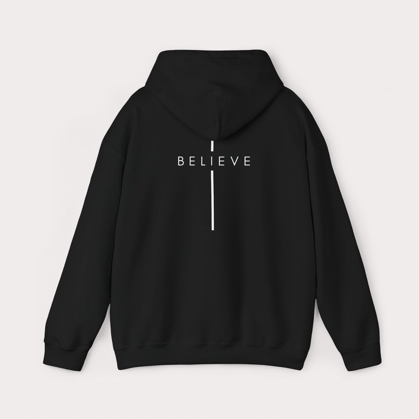 Believe Cross Hoodie — Minimal Christian Faith Sweatshirt