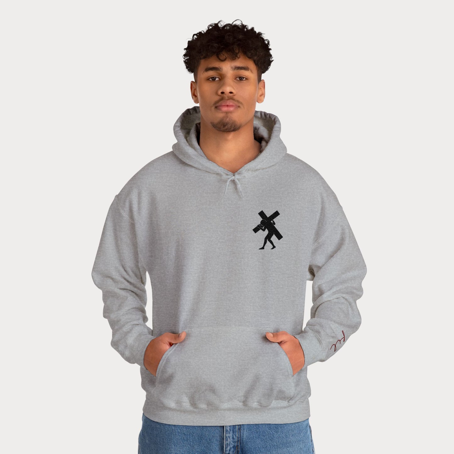 Have Faith Embroidered Hoodie — Heavy Cross Pullover