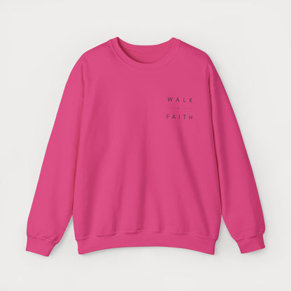 Walk by Faith Embroidered Christian Crewneck Sweatshirt | Premium Unisex Pullover