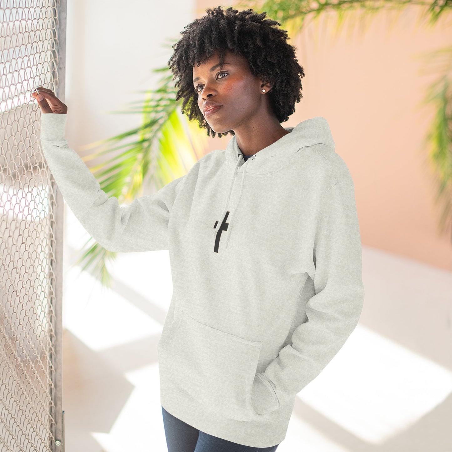 Christian Cross Fleece Hoodie Pullover