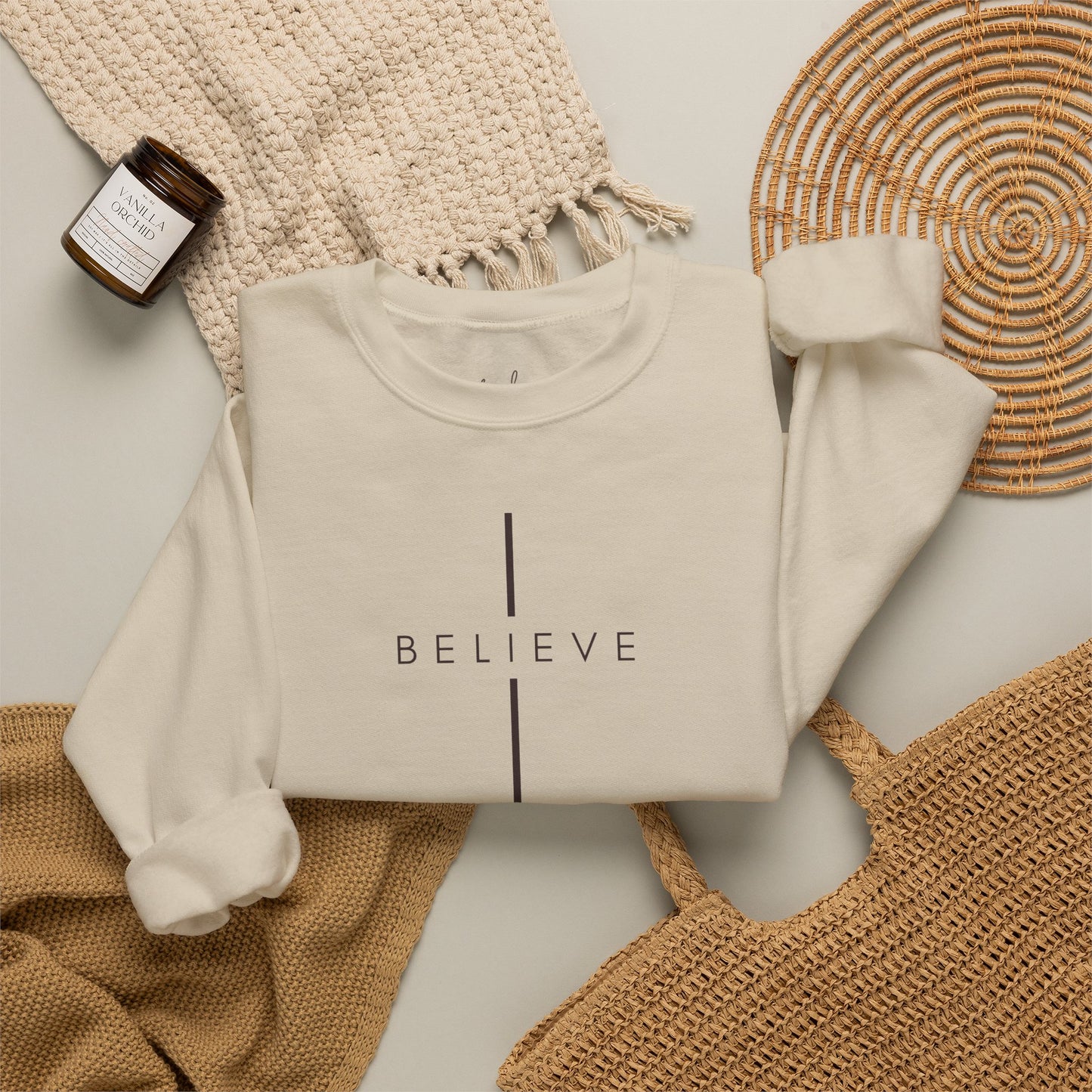 Believe Cross Christian Crewneck Sweatshirt