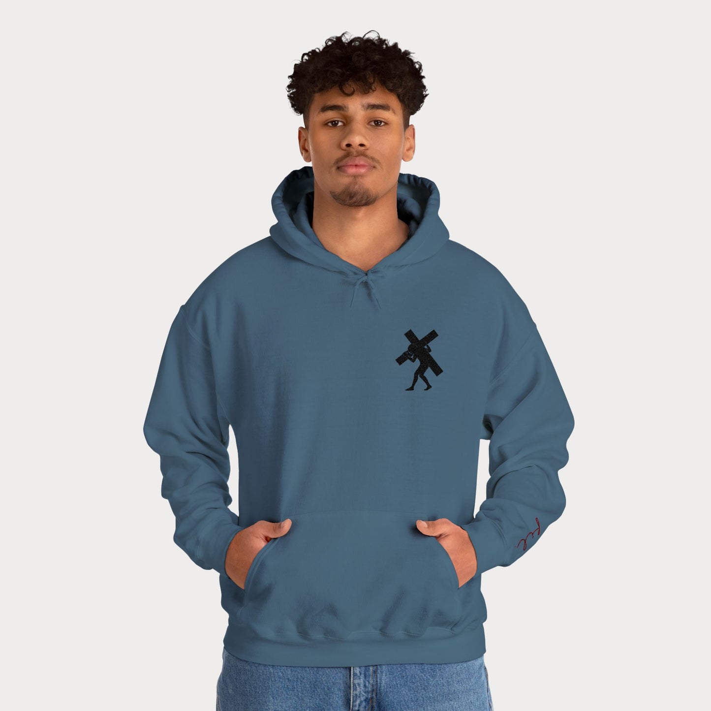 Have Faith Embroidered Hoodie — Heavy Cross Pullover