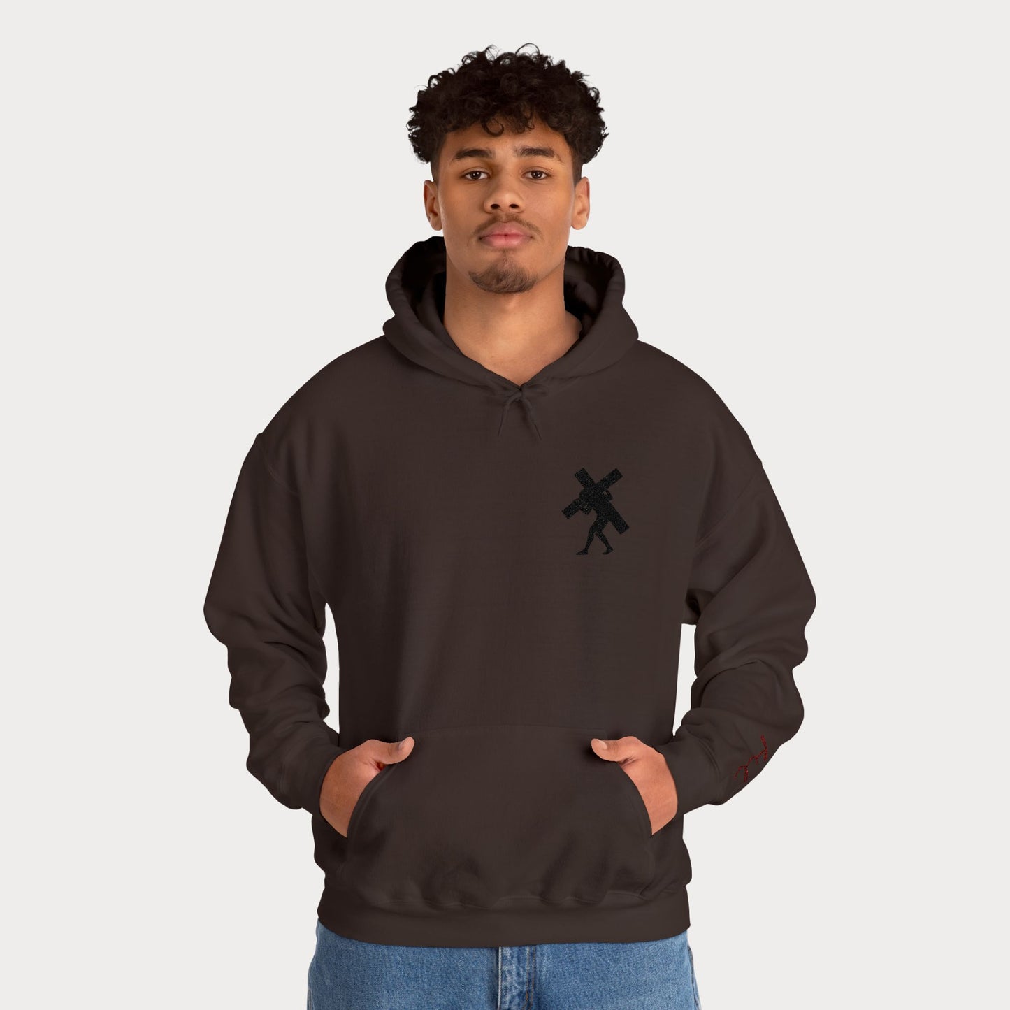Have Faith Embroidered Hoodie — Heavy Cross Pullover
