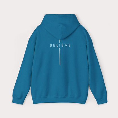 Believe Cross Hoodie — Minimal Christian Faith Sweatshirt