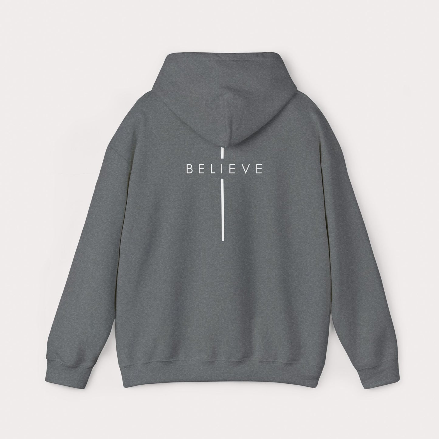 Believe Cross Hoodie — Minimal Christian Faith Sweatshirt