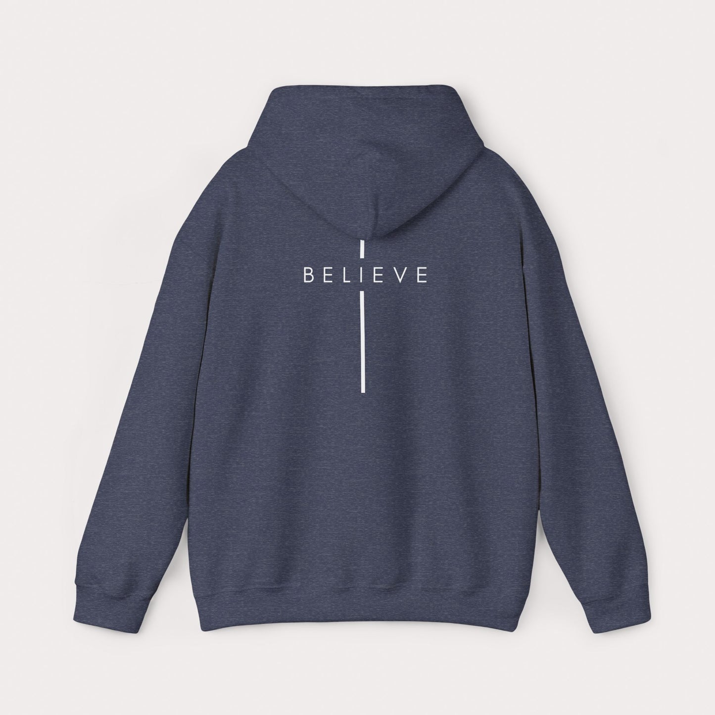 Believe Cross Hoodie — Minimal Christian Faith Sweatshirt