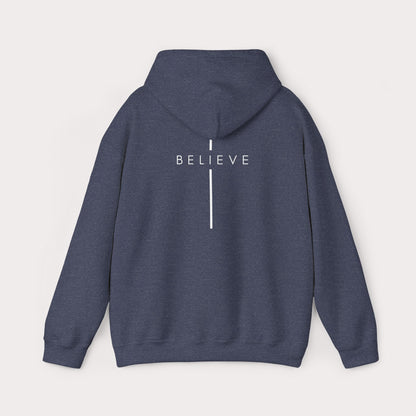 Believe Cross Hoodie — Minimal Christian Faith Sweatshirt