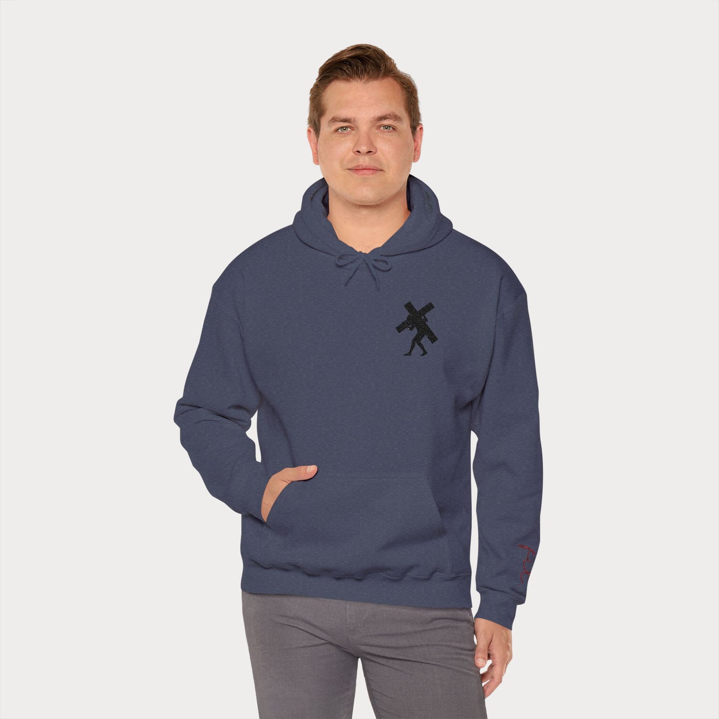Have Faith Embroidered Hoodie — Heavy Cross Pullover