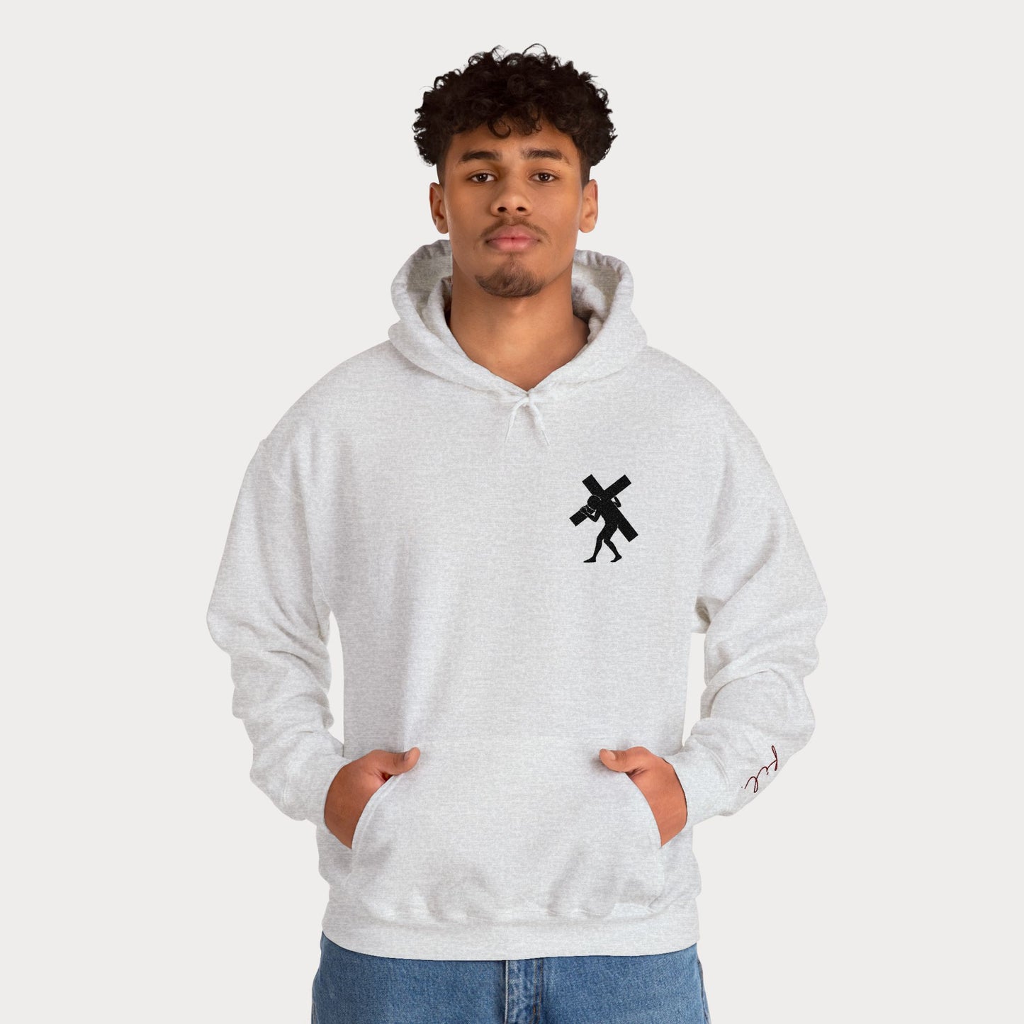 Have Faith Embroidered Hoodie — Heavy Cross Pullover