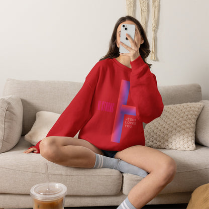 Be Strong, Jesus Loves You Christian Crewneck Sweatshirt | Premium Faith Pullover