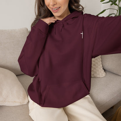 Need Prayer? Tap My Shoulder Christian Hoodie | Premium Unisex Pullover with Cross