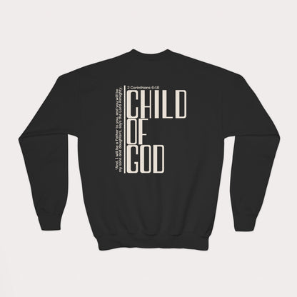 Child of God Kids Christian Sweatshirt | 2 Corinthians 6:18 | Youth Crewneck