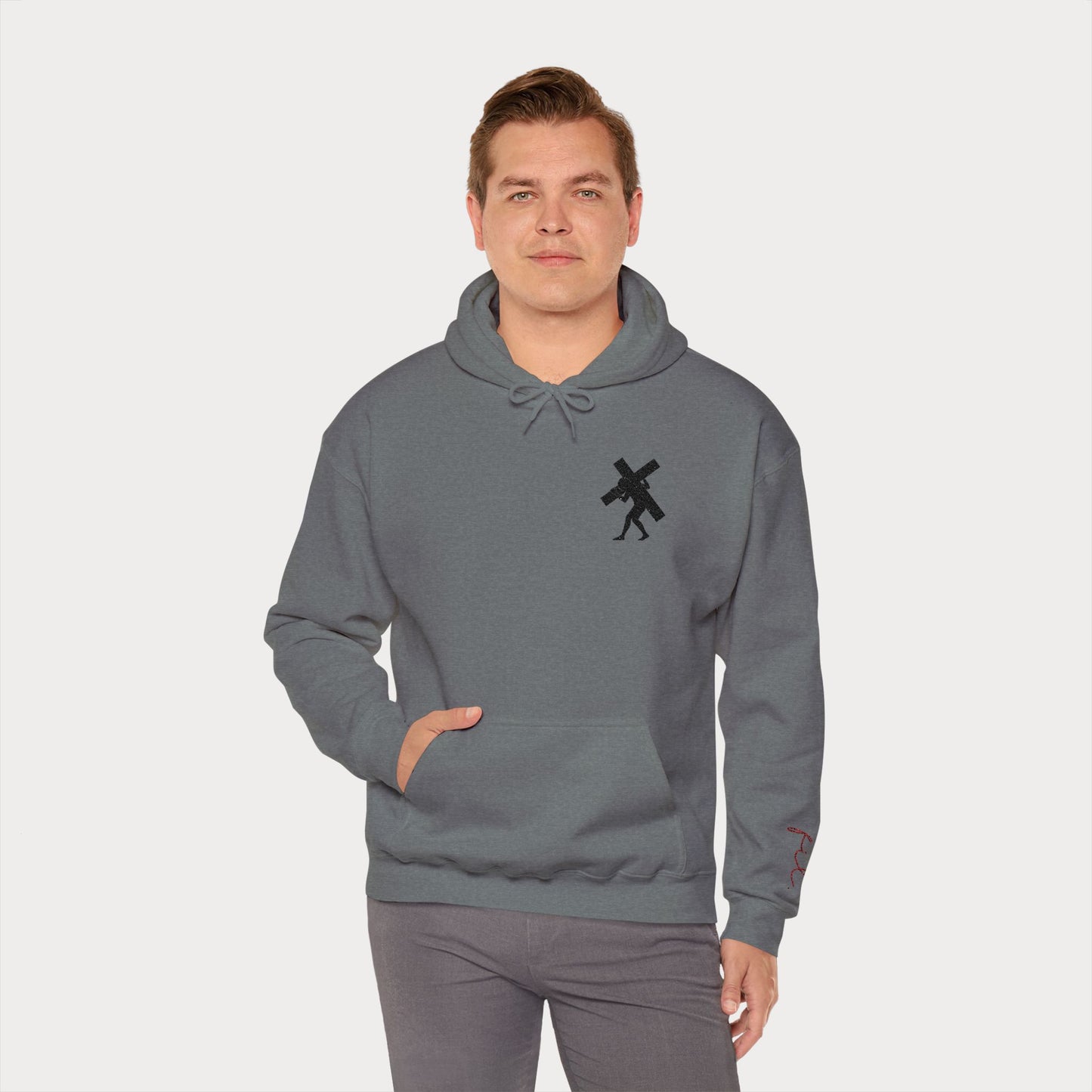 Have Faith Embroidered Hoodie — Heavy Cross Pullover