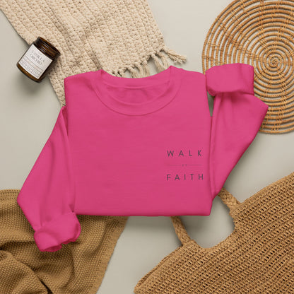 Walk by Faith Embroidered Christian Crewneck Sweatshirt | Premium Unisex Pullover