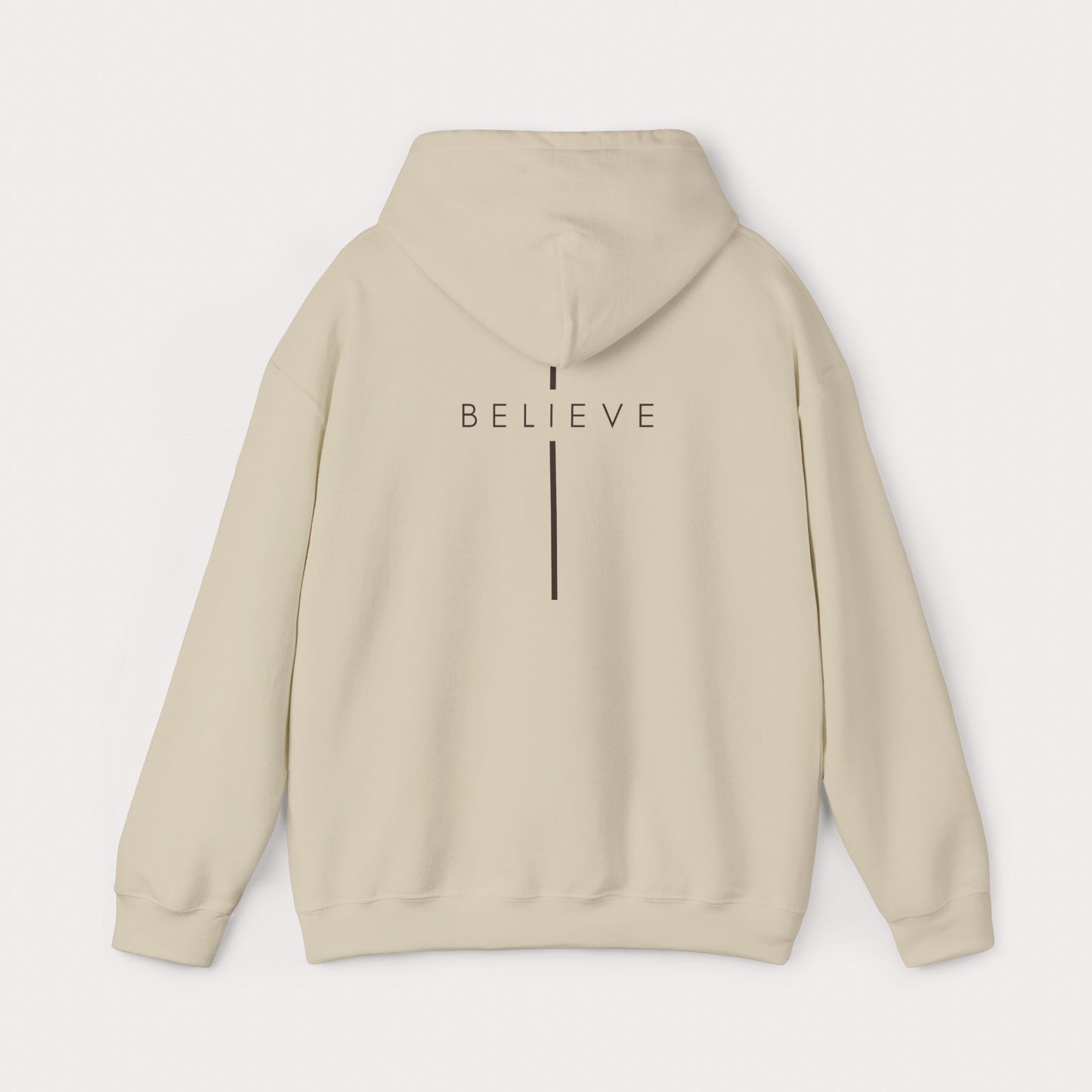 Believe Cross Hoodie — Minimal Christian Faith Sweatshirt