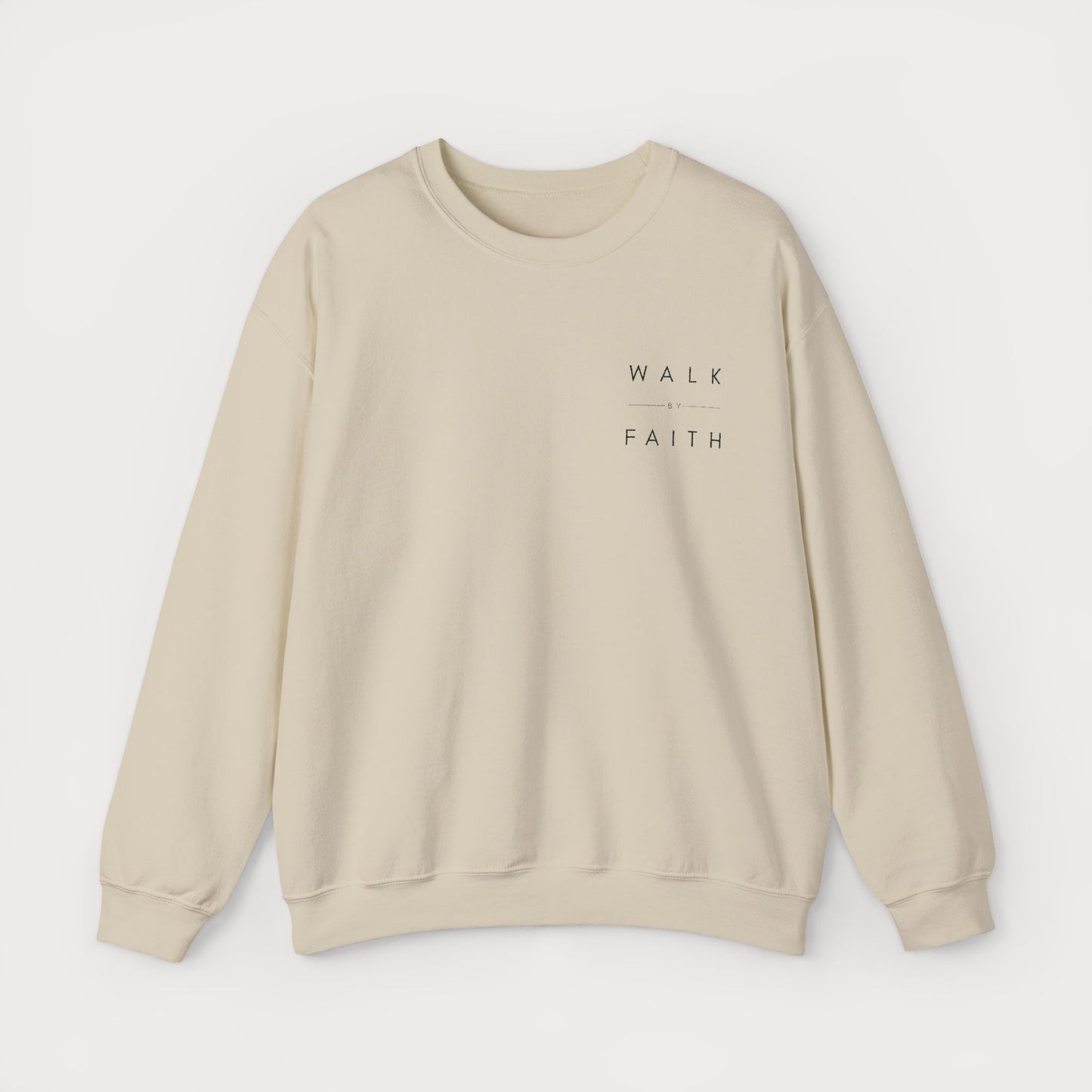 Embroidered "Walk By Faith" Crewneck Sweatshirt