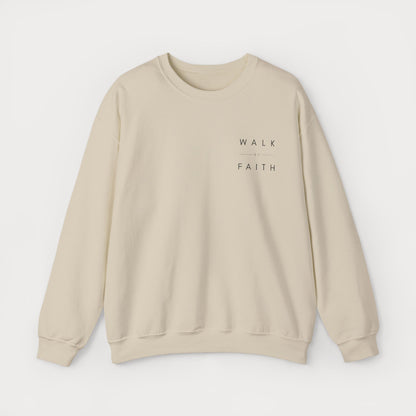 Walk by Faith Embroidered Christian Crewneck Sweatshirt | Premium Unisex Pullover