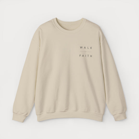 Embroidered "Walk By Faith" Crewneck Sweatshirt