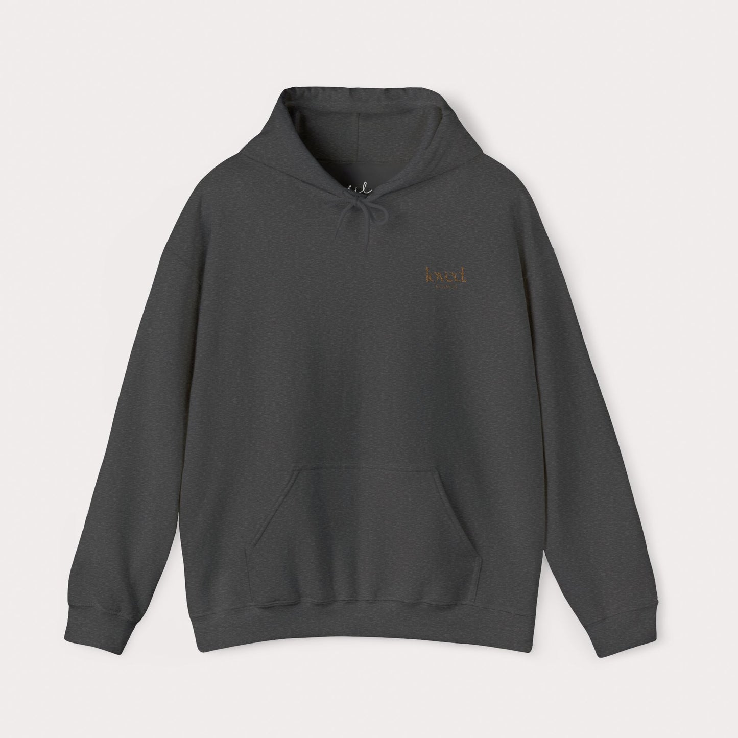 Embroidered Loved Romans 5:8 Christian Hoodie | Minimalist Bible Verse Pullover