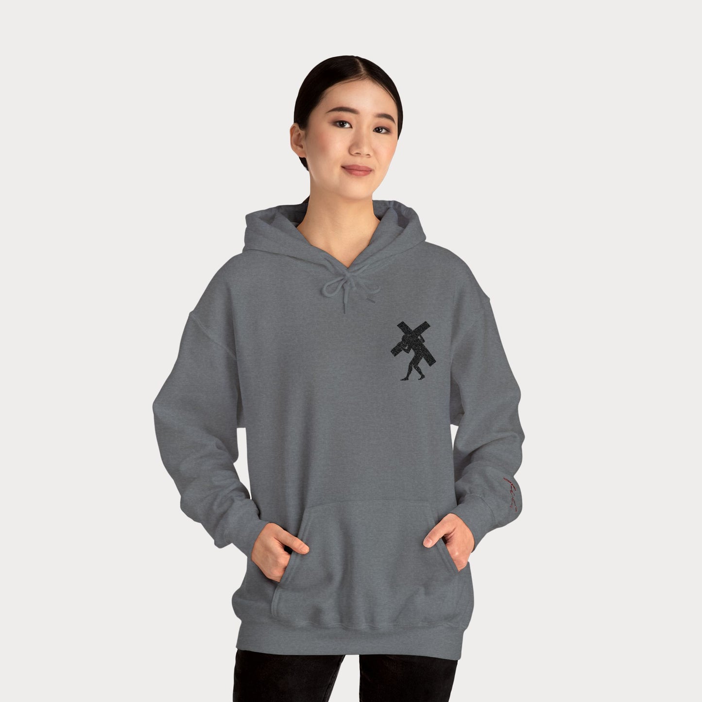 Have Faith Embroidered Hoodie — Heavy Cross Pullover