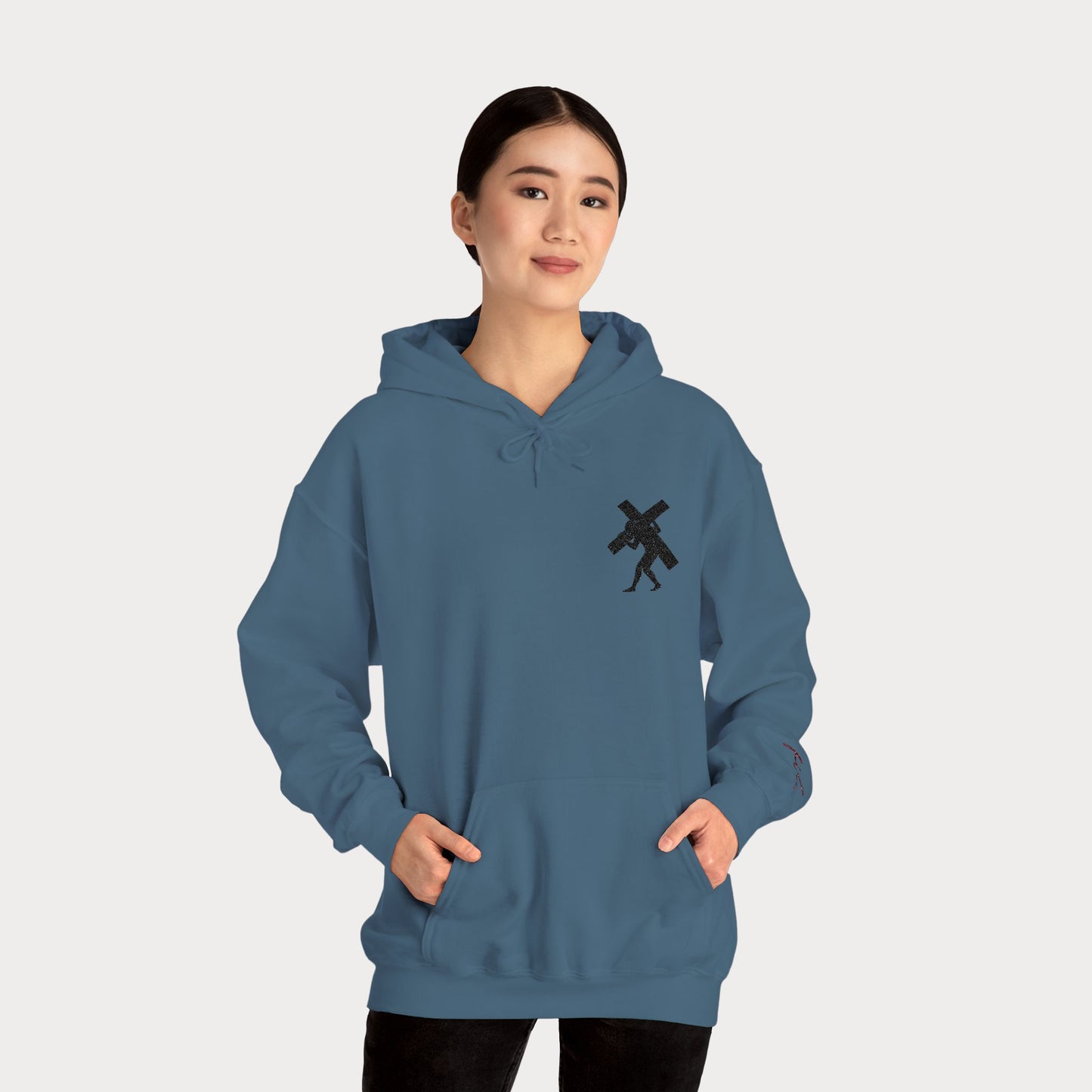 Have Faith Embroidered Hoodie — Heavy Cross Pullover
