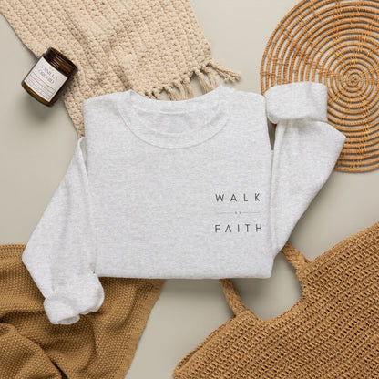 Walk by Faith Embroidered Christian Crewneck Sweatshirt | Premium Unisex Pullover