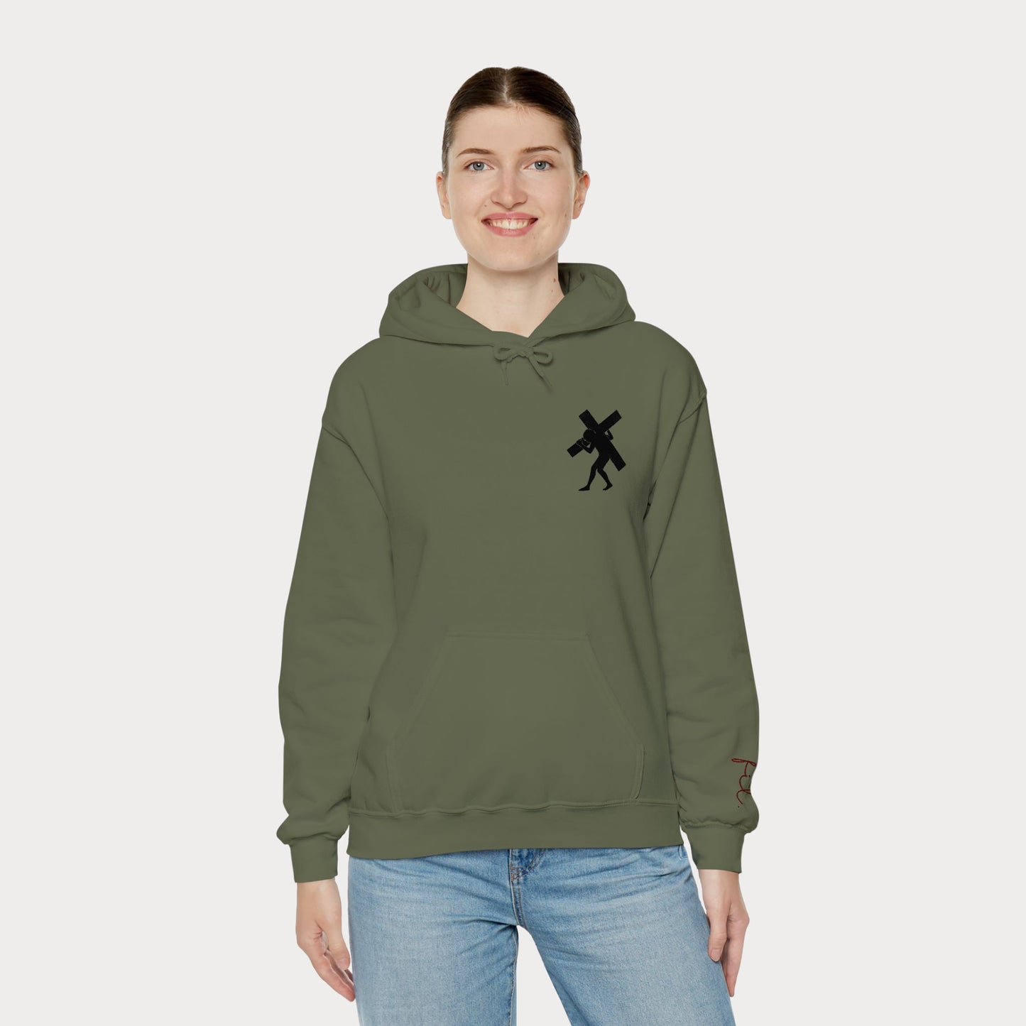Have Faith Embroidered Hoodie — Heavy Cross Pullover