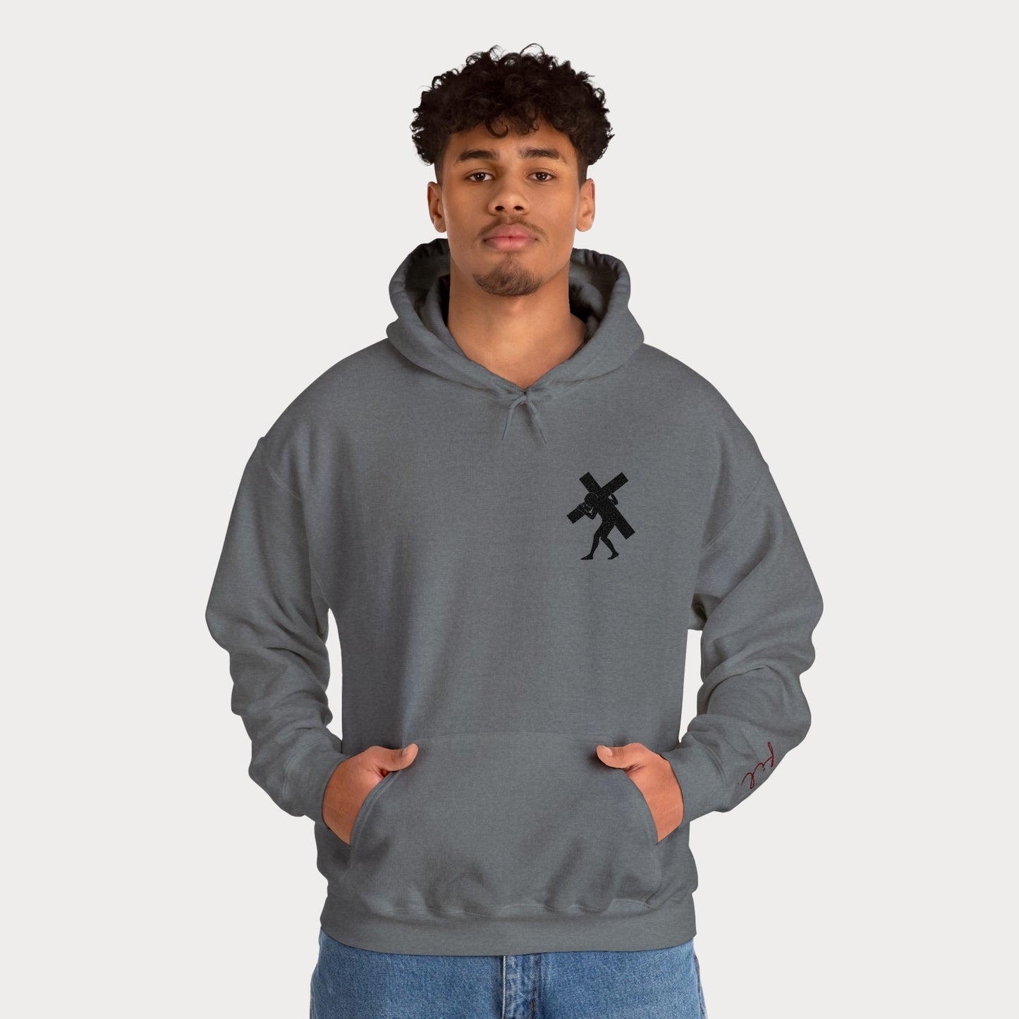 Have Faith Embroidered Hoodie — Heavy Cross Pullover