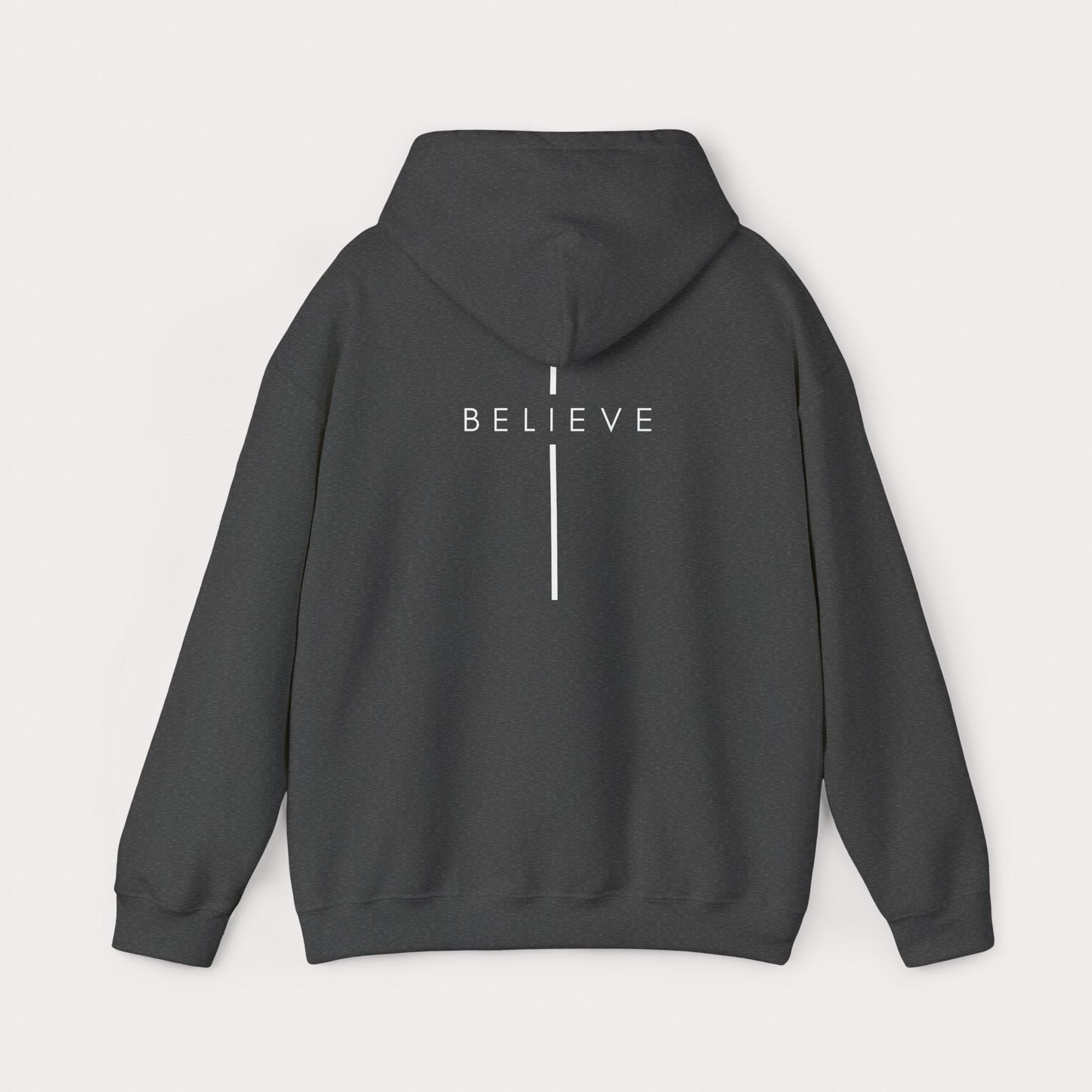 Believe Cross Hoodie — Minimal Christian Faith Sweatshirt