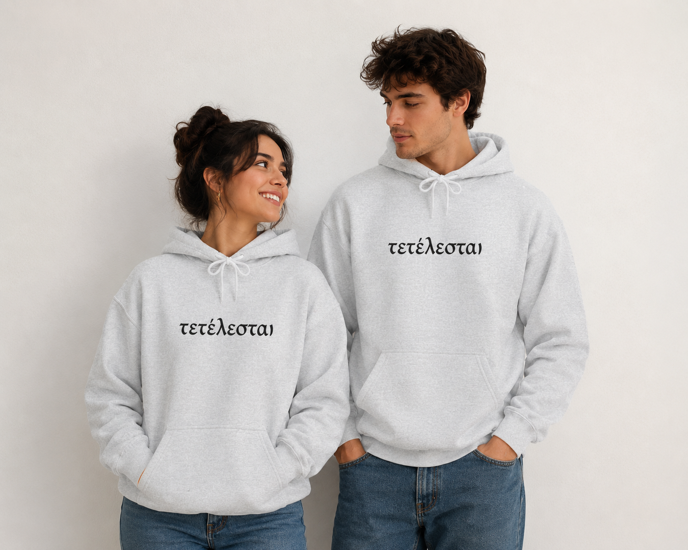 Tetelestai 'Τετέλεσται' Finished Script Hoodie — Religious Greek Faith Sweatshirt