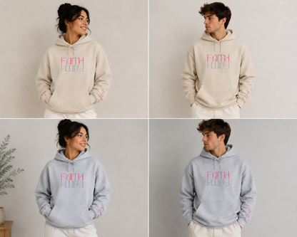 Faith Embroidered Christian Hoodie | Premium Sparkle Script Unisex Pullover