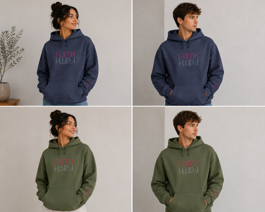 Faith Embroidered Christian Hoodie | Premium Sparkle Script Unisex Pullover