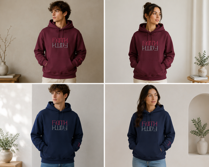 Faith Embroidered Christian Hoodie | Premium Sparkle Script Unisex Pullover