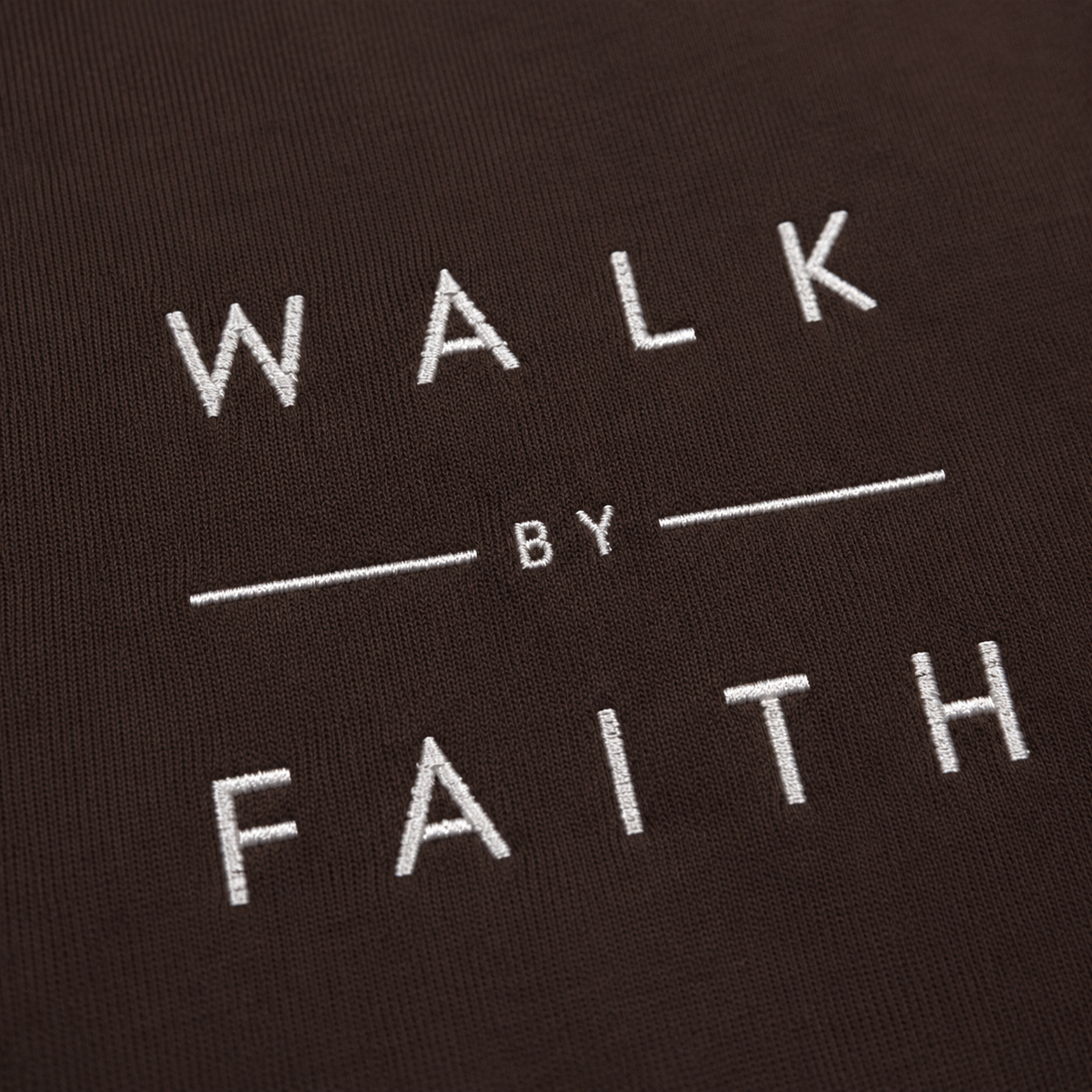 Walk by Faith Embroidered Christian Crewneck Sweatshirt | White Embroidery Premium Unisex Pullover