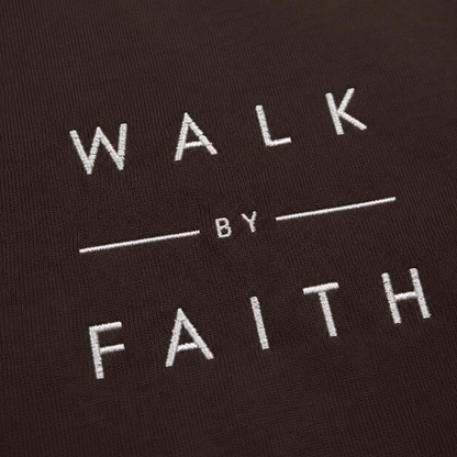 Walk by Faith Embroidered Christian Crewneck Sweatshirt | White Embroidery Premium Unisex Pullover
