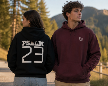 Psalm 23 Christian Hoodie – Minimalist Sheep DTG Faith Hoodie | Faith In Love