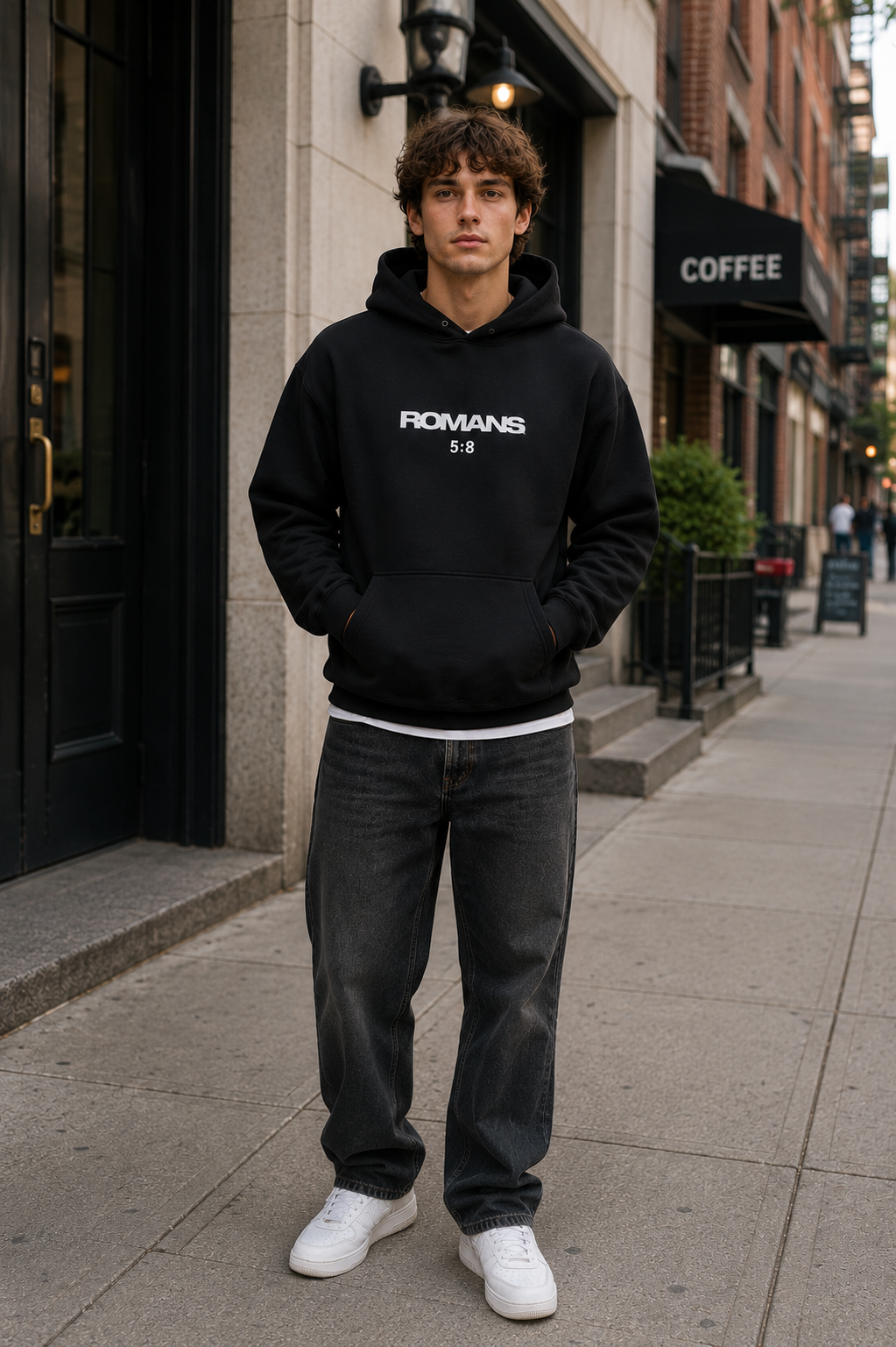 LOVED. Romans 5:8 Christian Hoodie | Minimalist Faith Hoodie | Bible Verse Pullover | Christian Streetwear