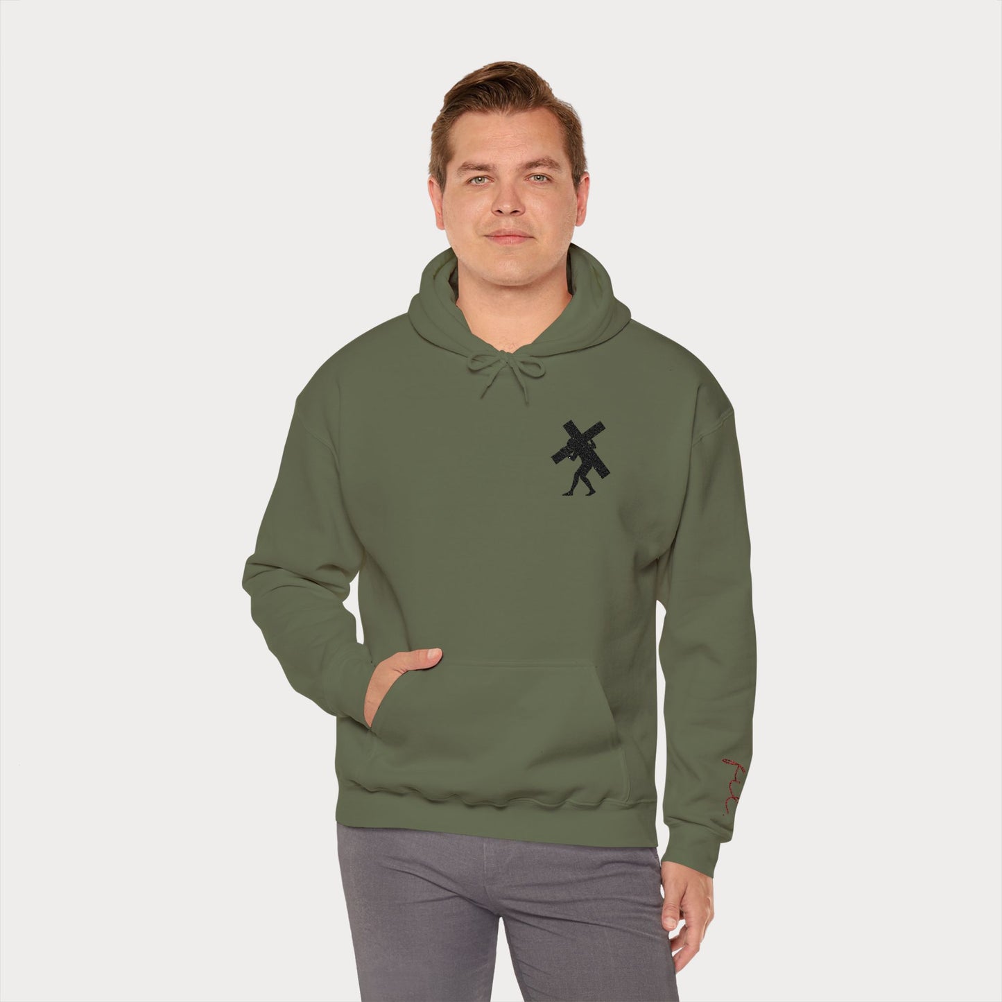 Have Faith Embroidered Hoodie — Heavy Cross Pullover