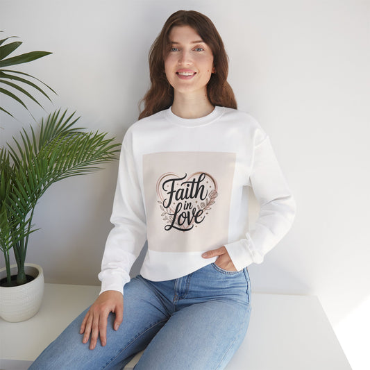 Faith in Love Crewneck Sweatshirt — Cozy Hand‑Lettered Reminder