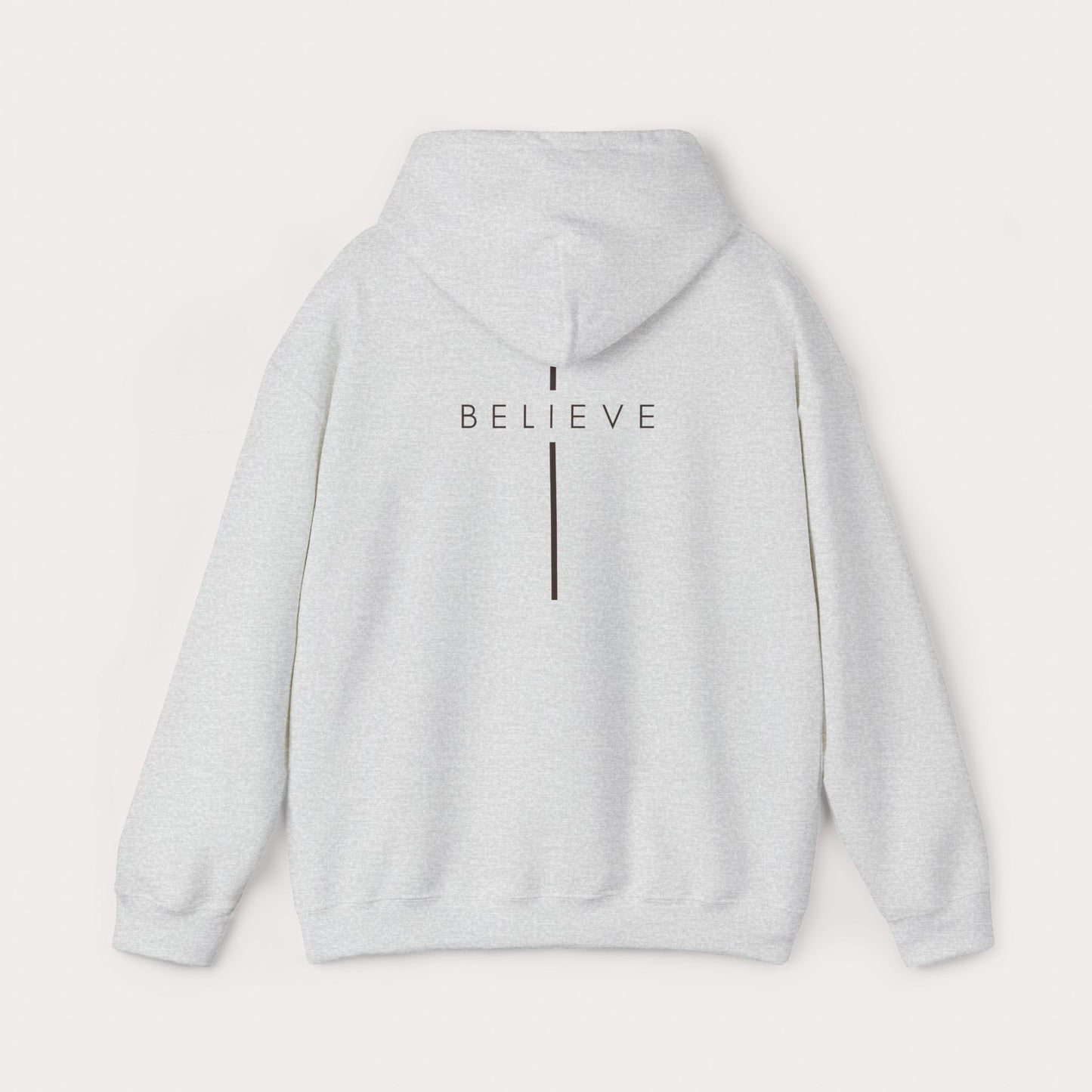 Believe Cross Hoodie — Minimal Christian Faith Sweatshirt