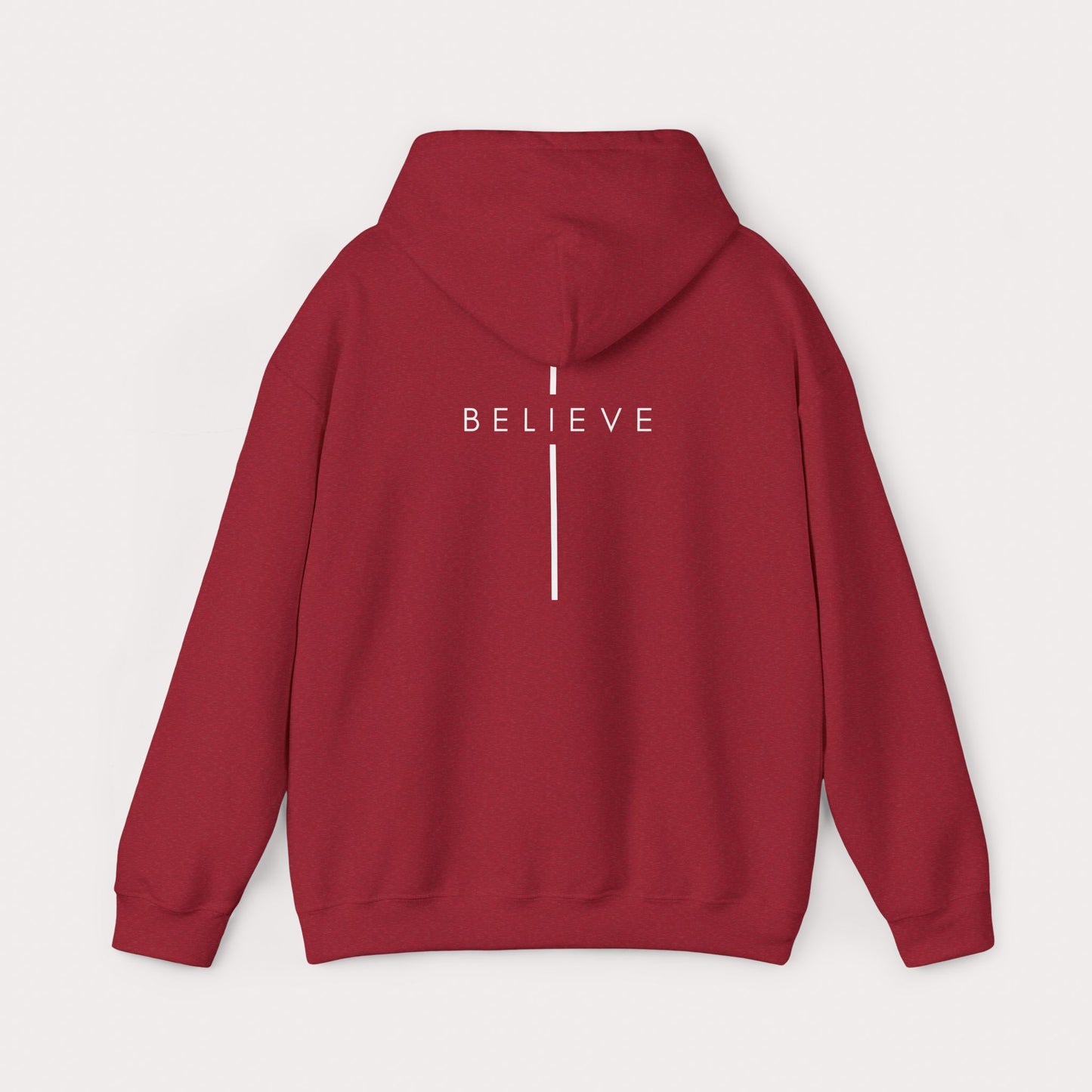 Believe Cross Hoodie — Minimal Christian Faith Sweatshirt
