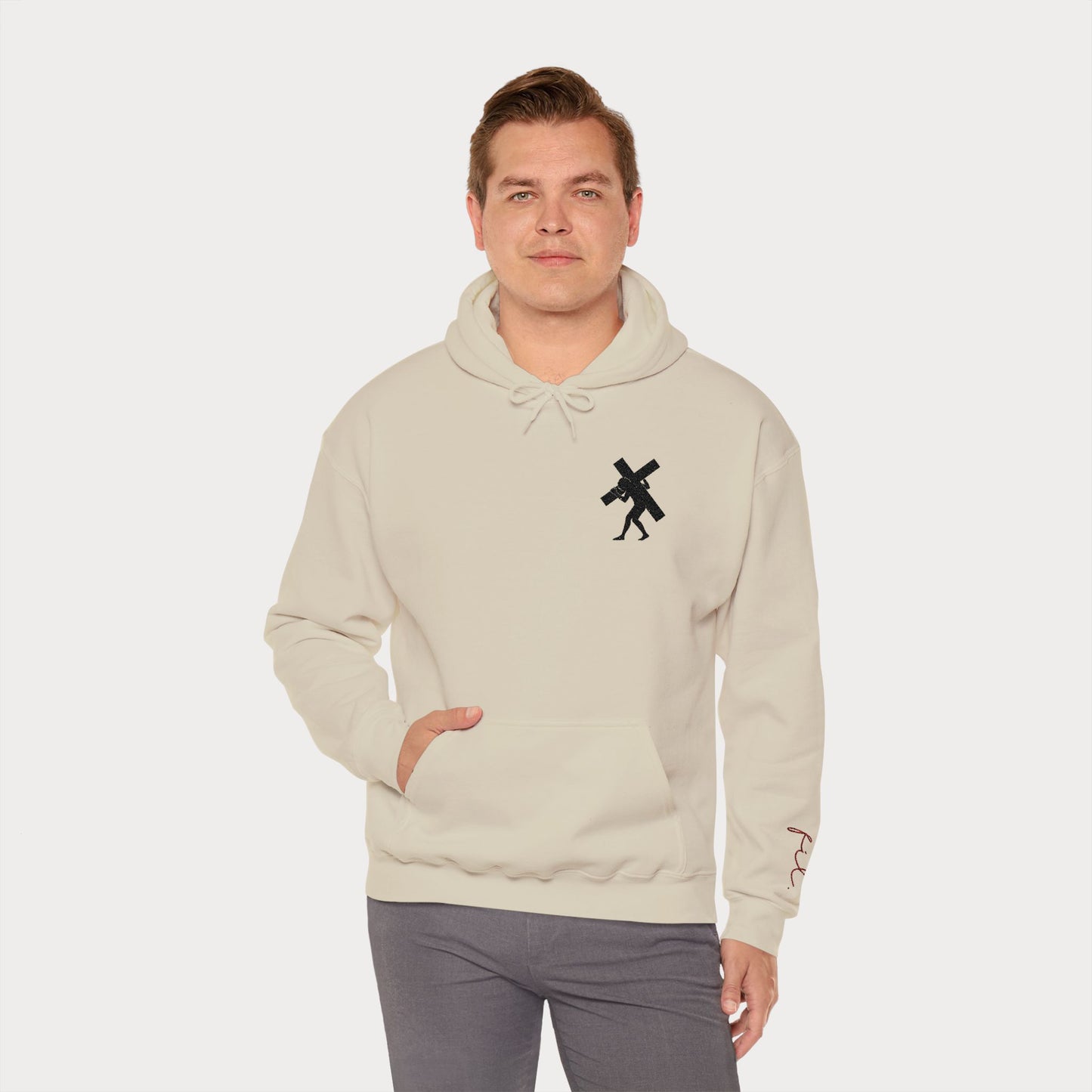 Have Faith Embroidered Hoodie — Heavy Cross Pullover