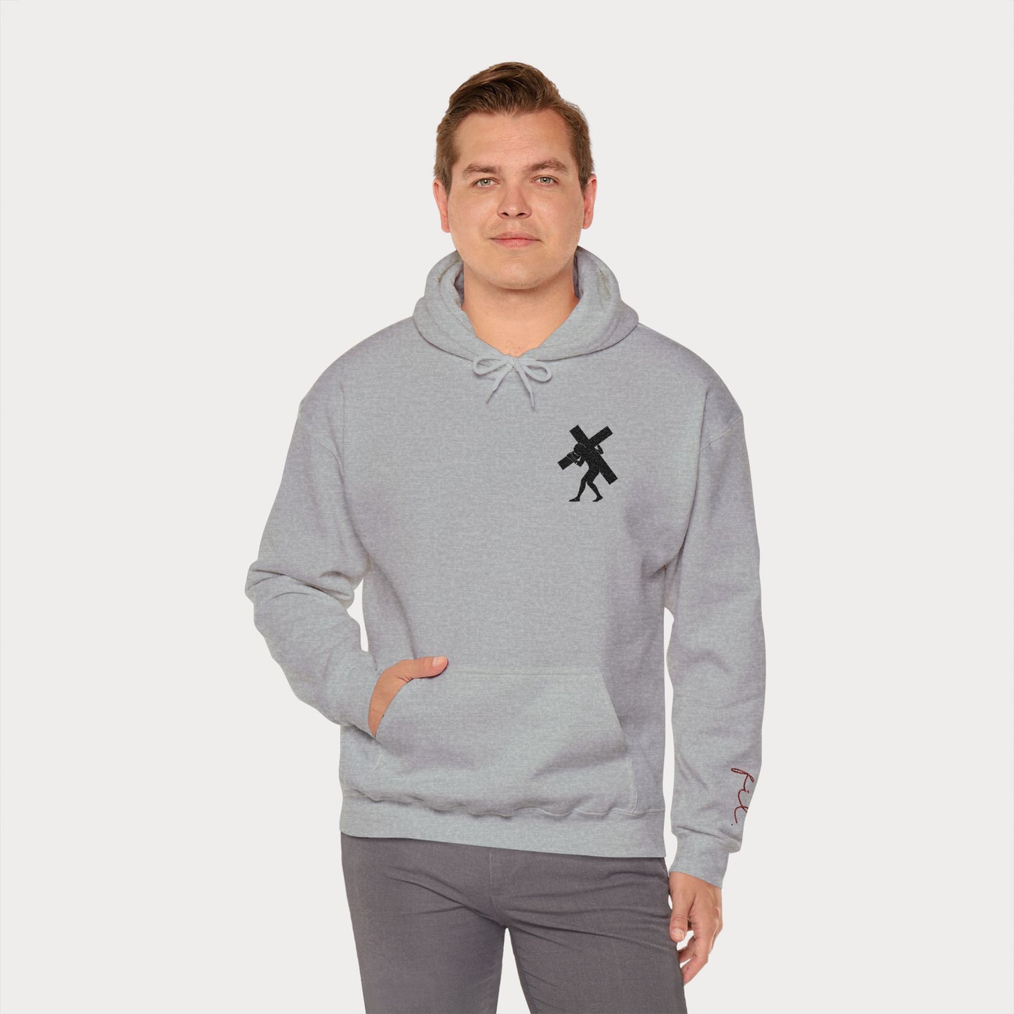Have Faith Embroidered Hoodie — Heavy Cross Pullover