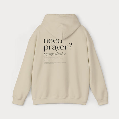 Need Prayer? Tap My Shoulder Christian Hoodie | Premium Unisex Pullover with Cross