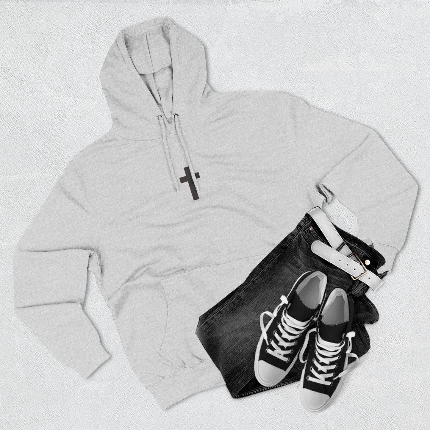 Christian Cross Fleece Hoodie Pullover