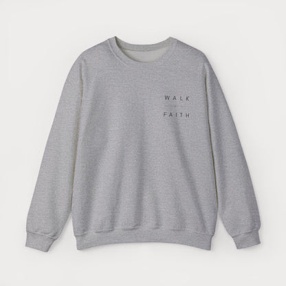 Walk by Faith Embroidered Christian Crewneck Sweatshirt | Premium Unisex Pullover