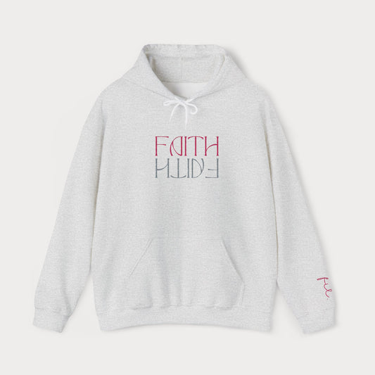 Embroidered mirrored 'Faith' Hoodie — Inspirational Faith Pullover UNISEX