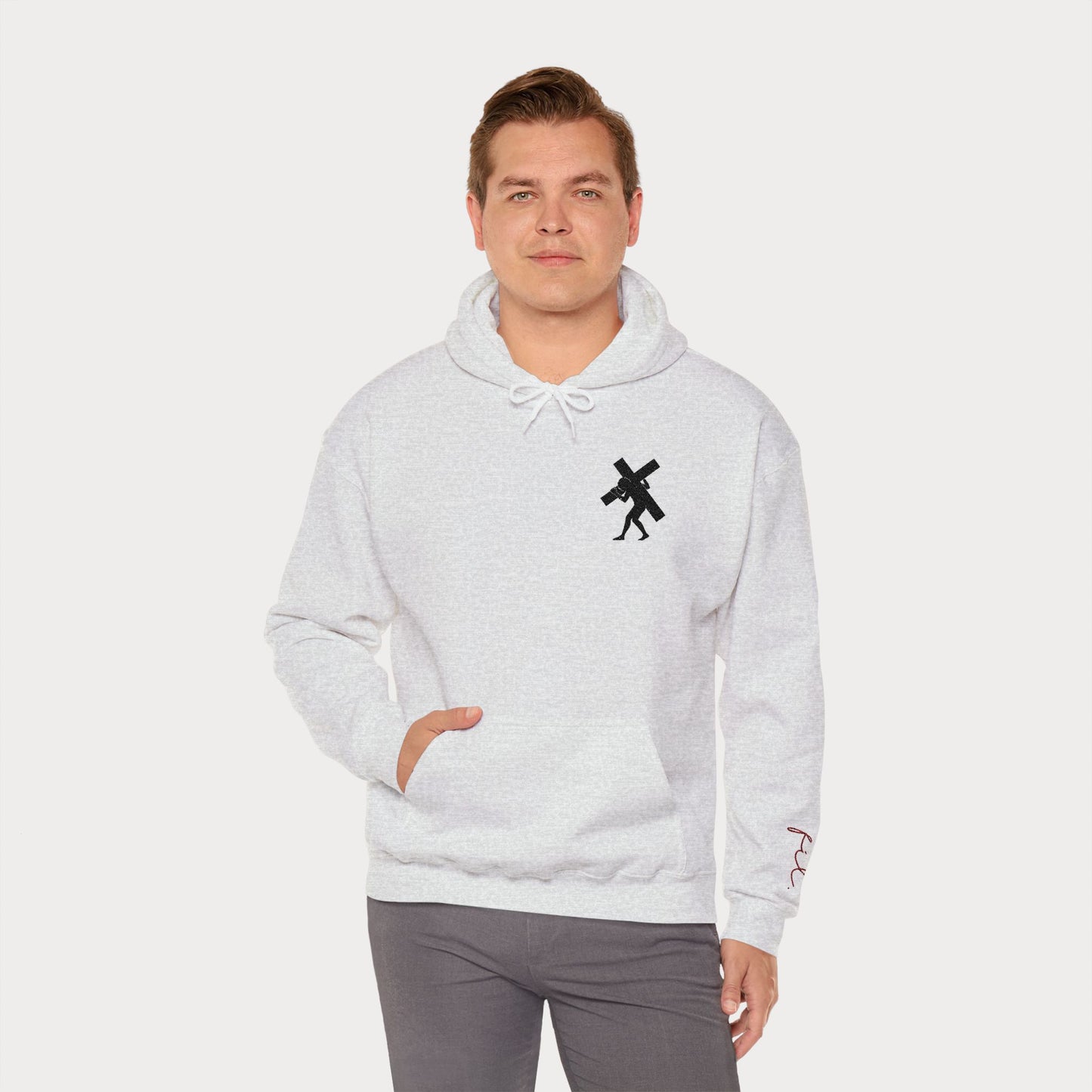 Have Faith Embroidered Hoodie — Heavy Cross Pullover