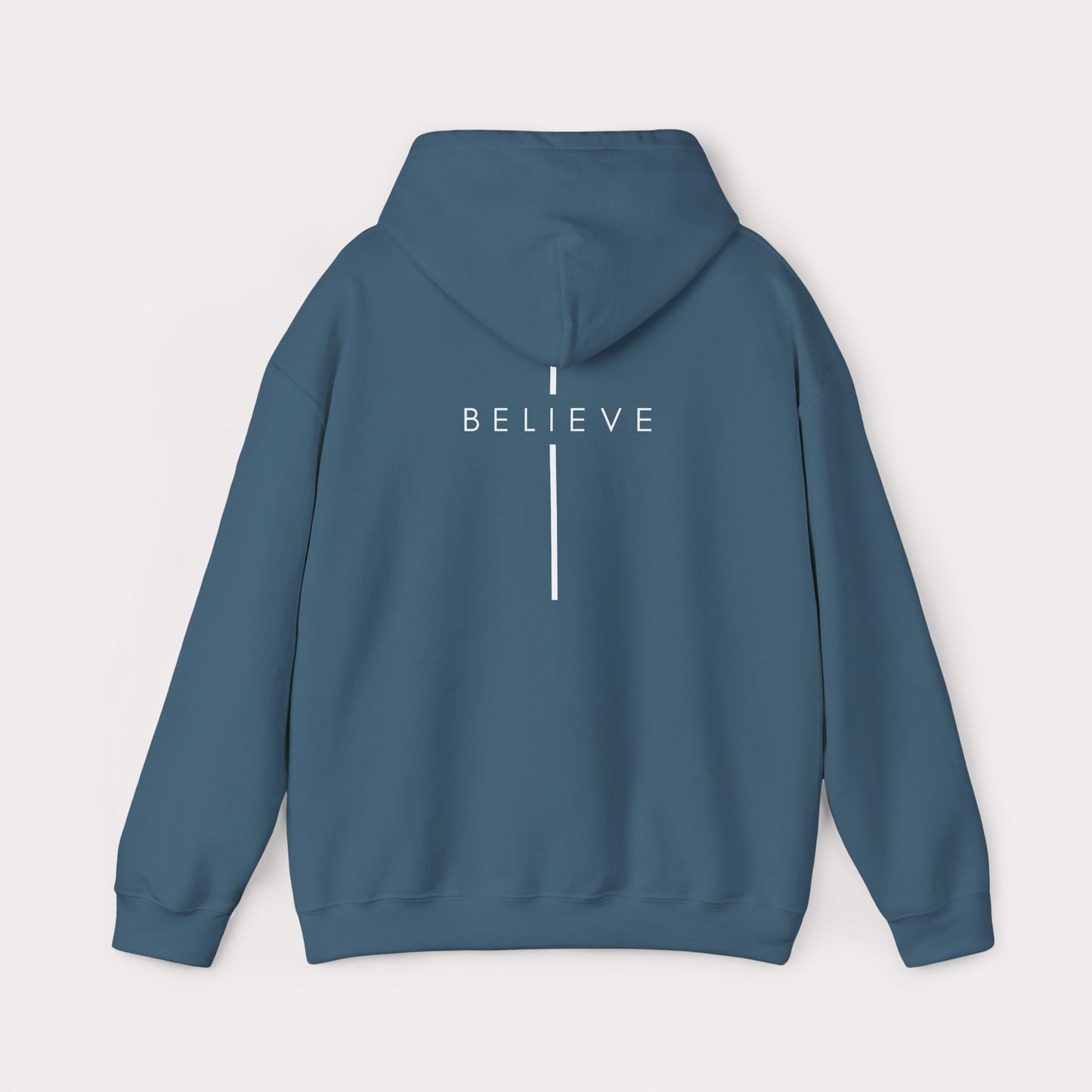 Believe Cross Hoodie — Minimal Christian Faith Sweatshirt